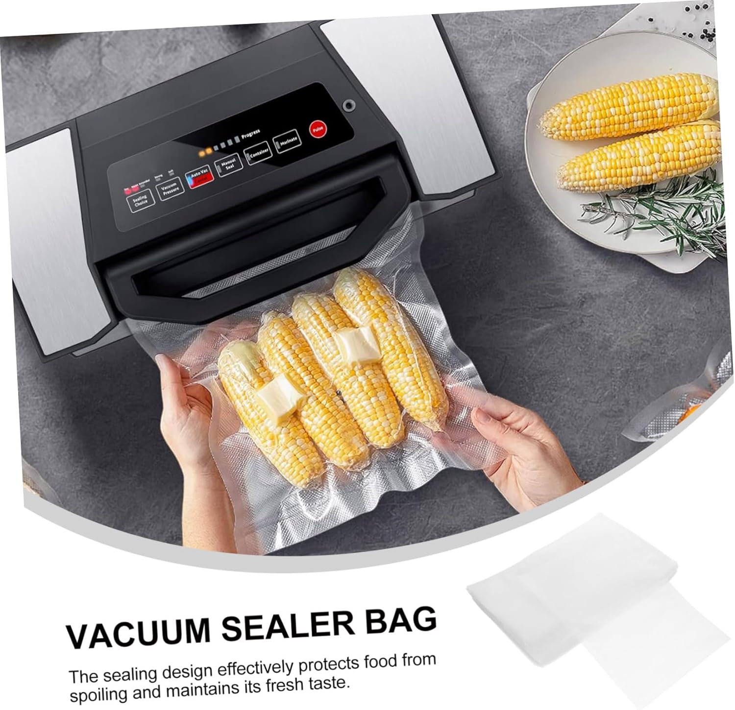 200pcs Vacuum Food Bags Easy-tear Sealer Bags for Freshness for Packaging Snacks Meats Vegetables Fruits Home Use