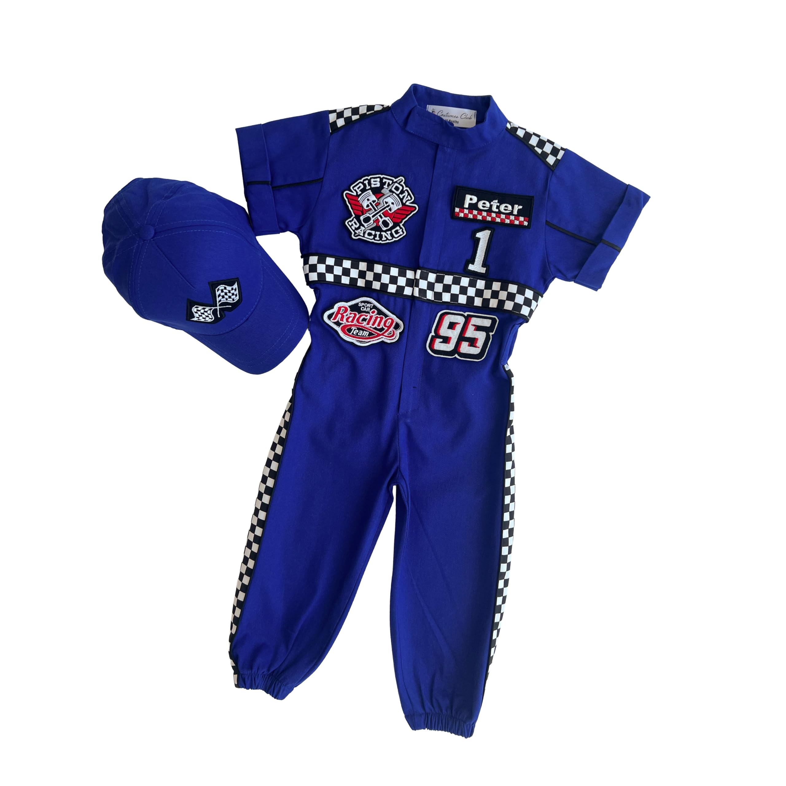 Costumes Club Personalized Handmade Race Car Driver Costume for Toddlers (3T, Blue) — image 1