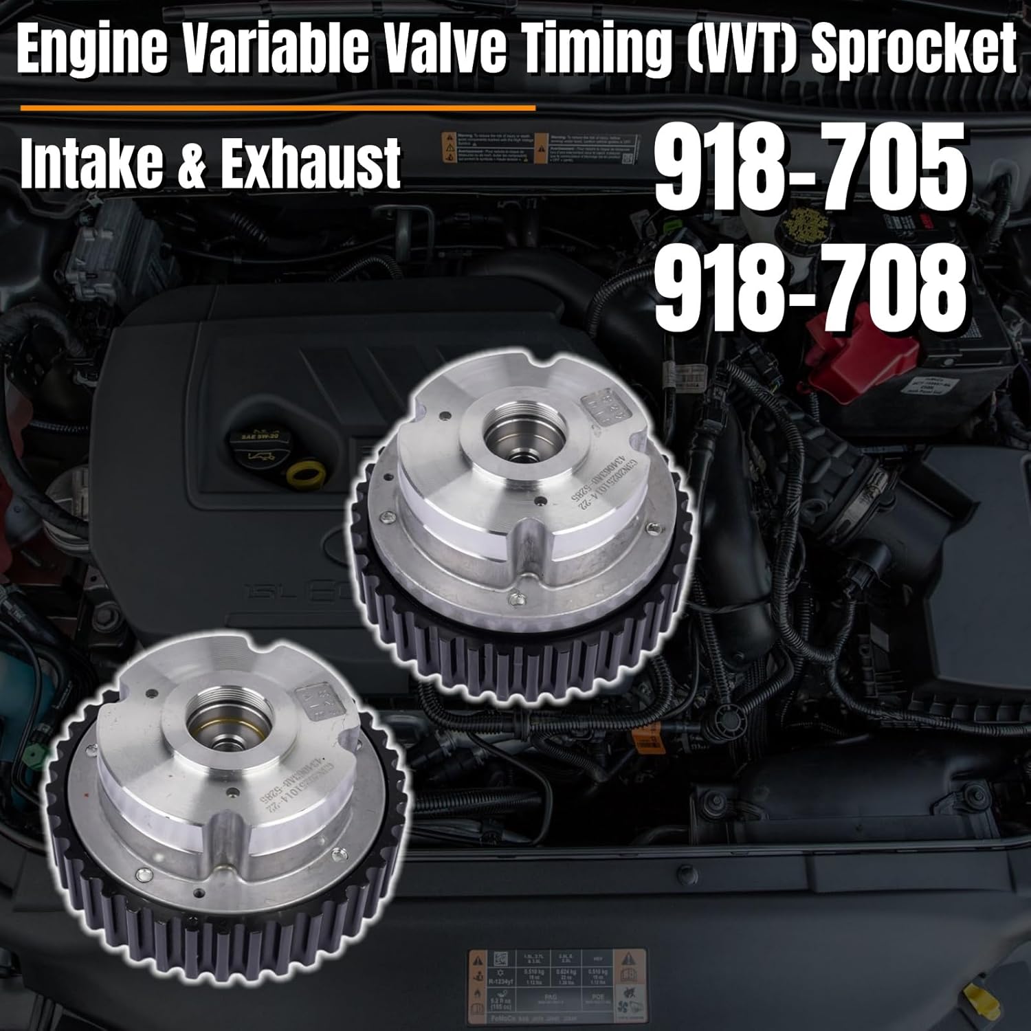 2x Intake & Exhaust Engine Variable Valve Timing (VVT) Sprocket Replacement for Ford Escape Fiesta Fusion Transit Connect L4 1.5L/1.6L 2013-2020#918-705 918-708 Mixizap