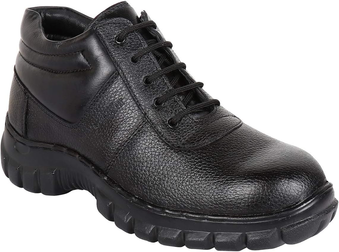 SeeandWear Safety Shoes for Men. Pure Leather PU Sole Industrial Use Shoe.