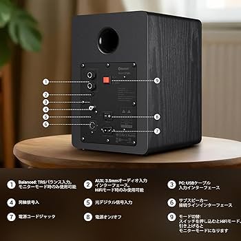 Amazon.co.jp: Sanyun SW206 4インチ HiFi ブックシェルフ