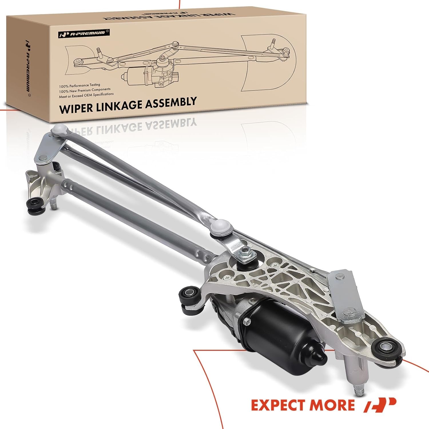 A-Premium Front Windshield Wiper Motor and Linkage Assembly Compatible with Toyota Camry 2002 2003 2004 2005 2006