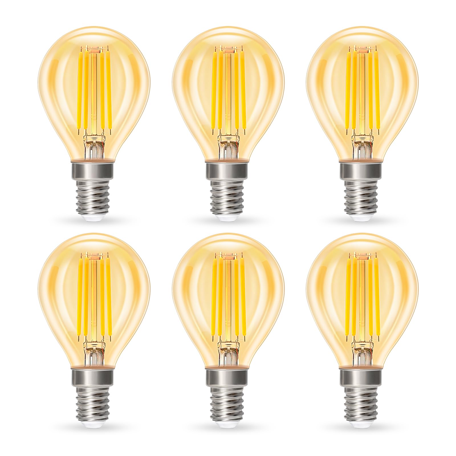 Dehobo E14 LED Glühbirne, Neutrales Weiße Birne 4W 4000K 380 Lumen E 14 Vintage Lampe, LED Filament Glühlampen 360° Abstrahlwinkel, Nicht Dimmbar Led Spots, 6 Stück