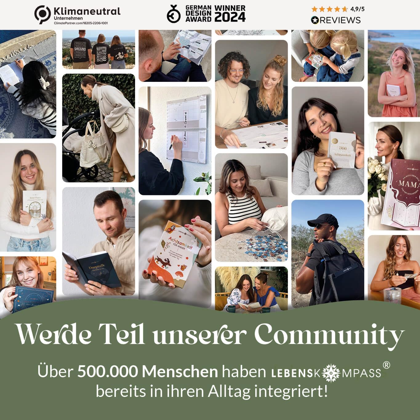 LEBENSKOMPASS® Buntstifte Set – Buntstifte für Erwachsene (48 Malstifte) – Hochwertige Holzstifte für Malbuch, Mandalas & Kunstprojekte – Nachhaltige Farbstifte mit intensiven Farben
