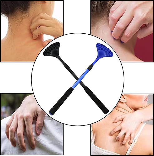 Miniatura 6 de EASACE Paquete de 2 rascadores de espalda para mujeres y hombres extensibles con fuerte cabeza de masaje ABS, rascador de cuerpo de 21 pulgadas para