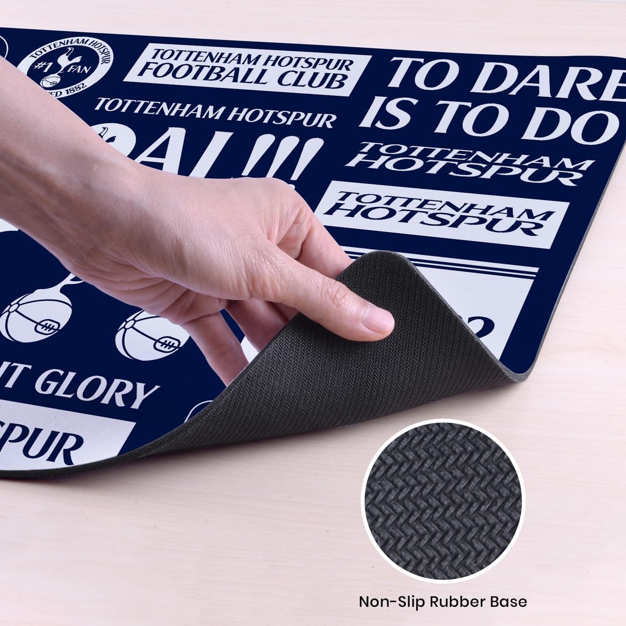 Head Case Designs Officially Licensed Tottenham Hotspur F.C. Sticker Collage Logo Art 37.4 x 15.75 x 0.16 inches (900 x 400 mm) - XL Gaming Office Desk PC Keyboard Mouse Mat Pad