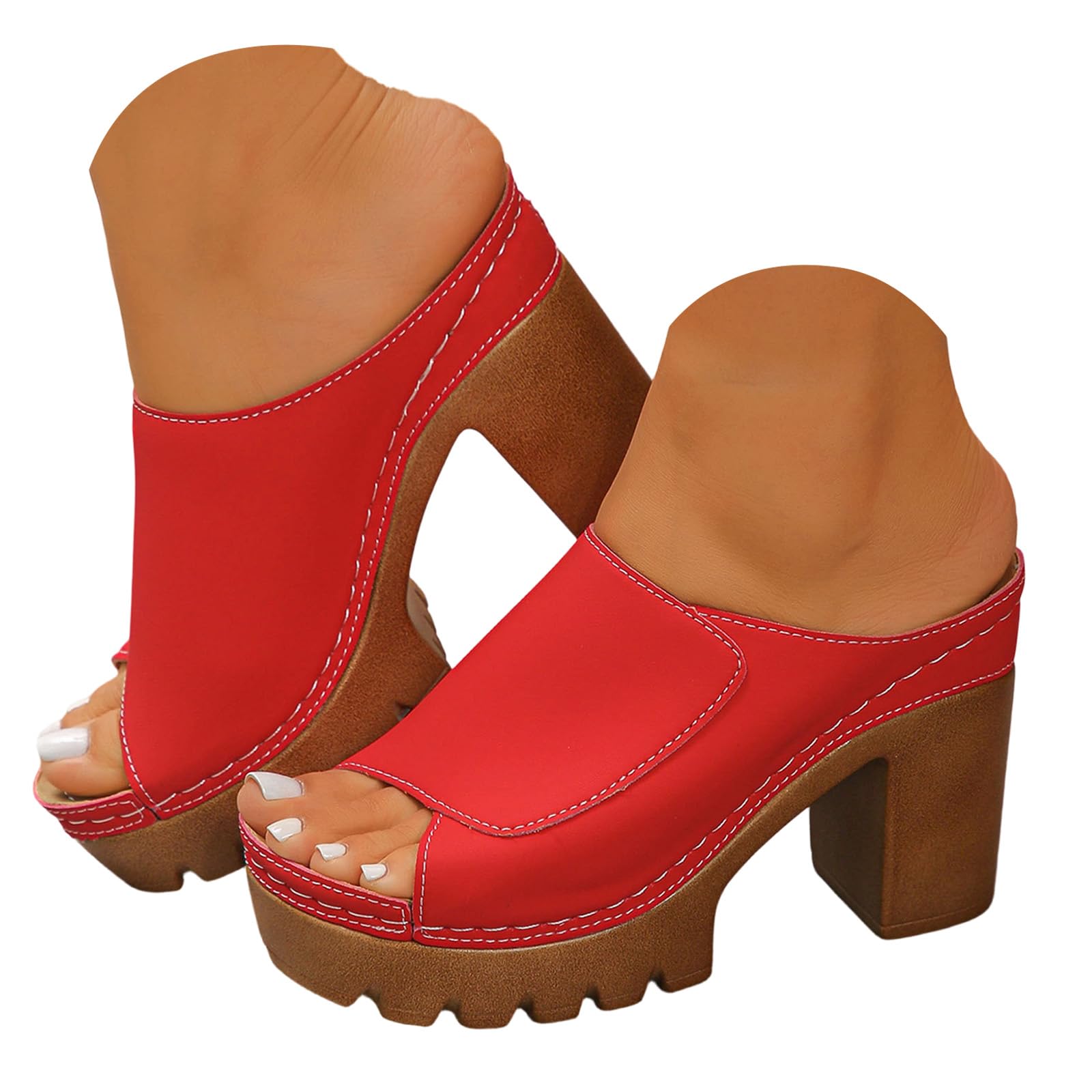 Womens Wedge Sandals 2026 Summer Fashion Closed Toe Comfortable Sandals Womens Breathable Slip On Beach Boho Block Heel Slippers — view 25