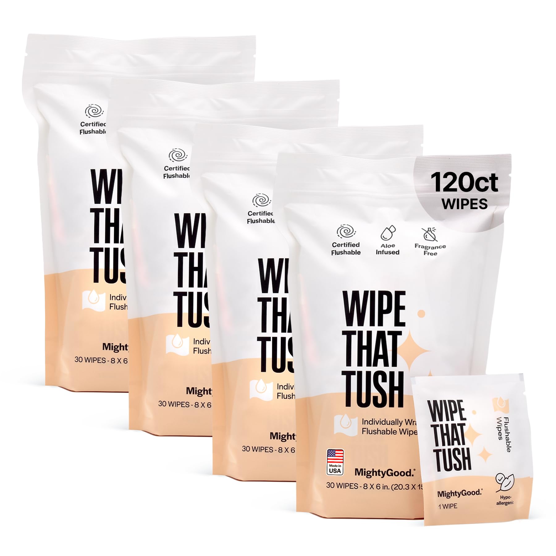 Wipe That Tush de un solo uso, 120 unidades