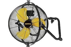 VENTISOL 14 Inch 3-Speed Tilting Garage Fan with Wall Mount and Oscillation