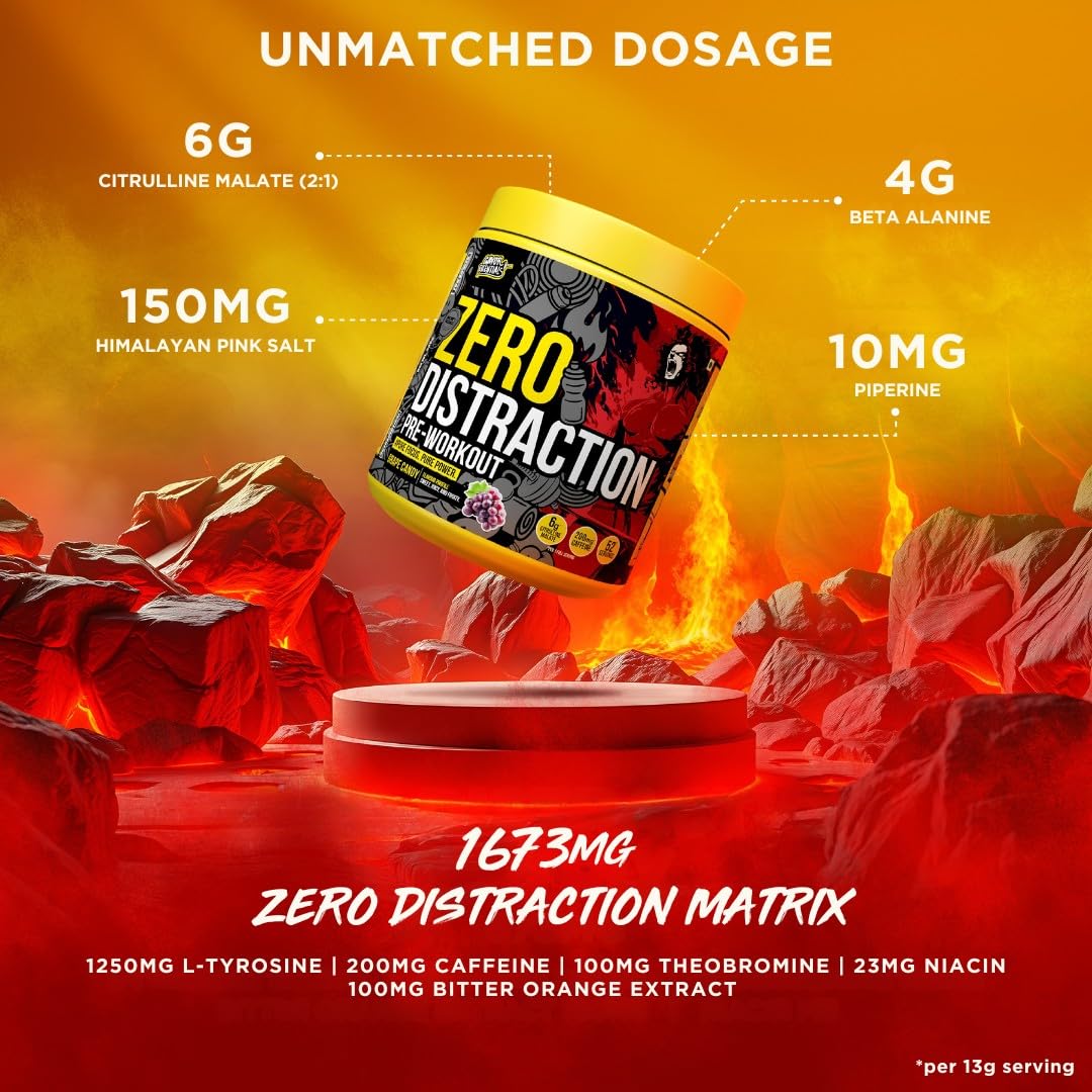 Gayor Essentials Zero Distraction Preworkout (Grape Candy,338g) — Amazon image 3