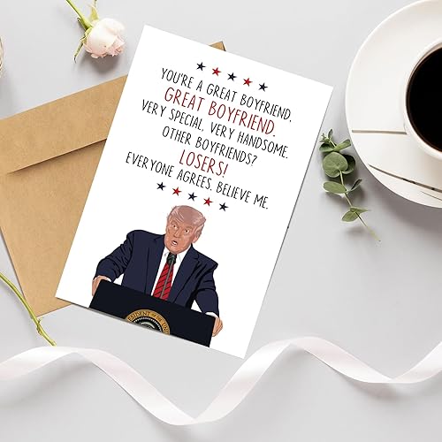 Miniatura 4 de RYYike Tarjeta de Cumpleaños Divertida de Donald para Novio, Tarjeta de Aniversario Hilarante de Donald de Novia, Tarjetas de Regalo Divertidas del