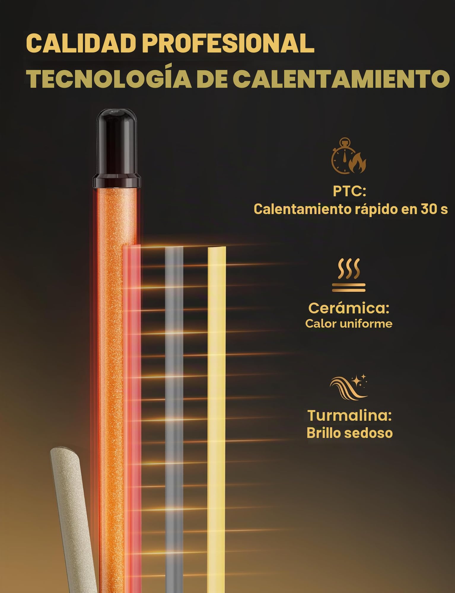 Rizador De Pelo Automático 9mm – Tenacillas Para Rizar El Pelo Profesional Para Rizos Pequeños Con 14 Niveles De Calor (100-230 °C), Pantalla LED, Calentamiento Rápido De 30s, Apagado Automático