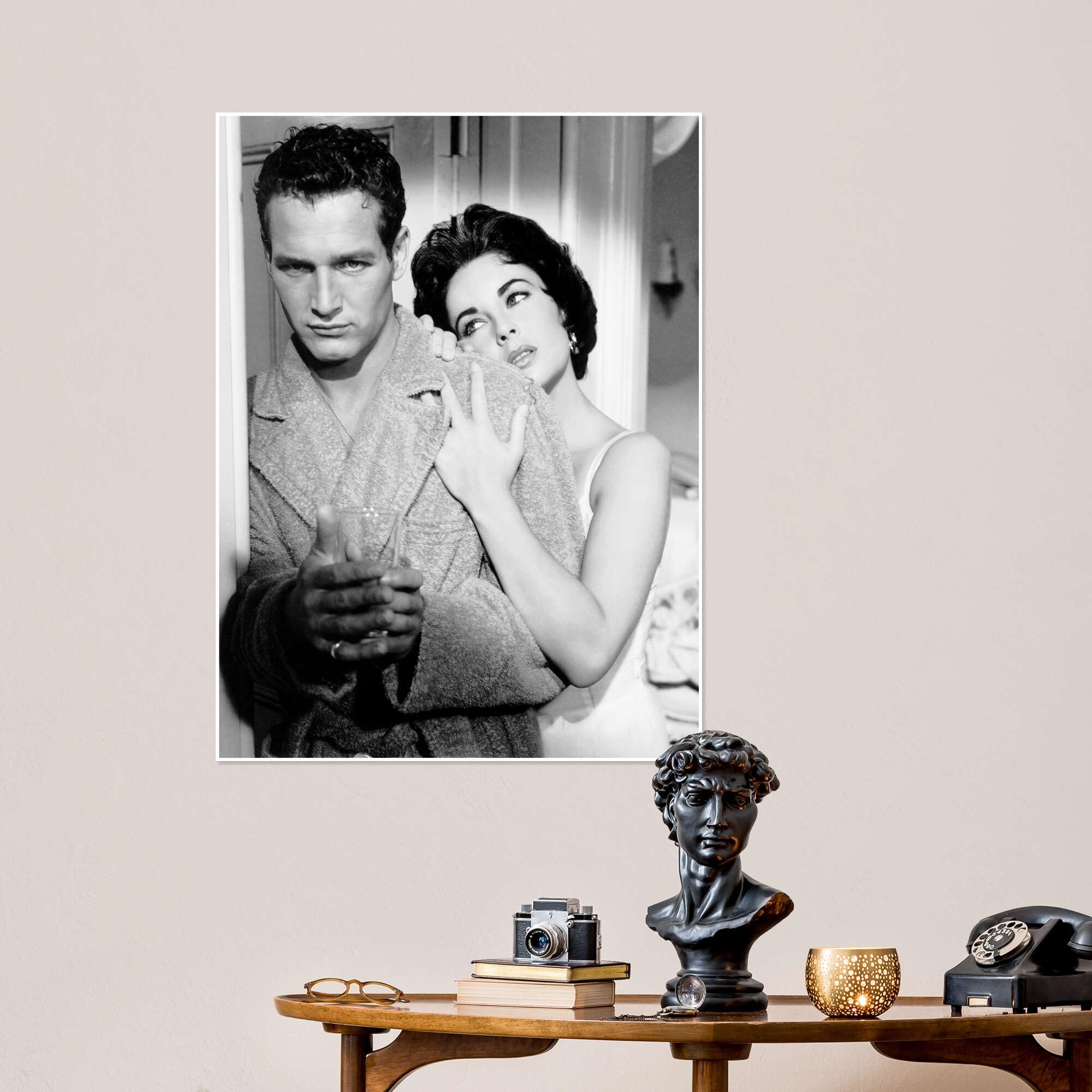 Posterlounge La gatta sul tetto che scotta Poster | 90 x 120 cm Nero e Bianco Quadri Decorazione per pareti
