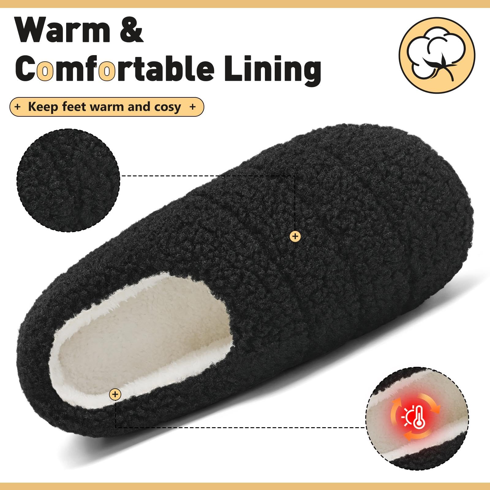 Mishansha Pantofole Inverno Calde in Memory Foam Ciabatte da Casa Comode Antiscivolo, Unisex-Adulto