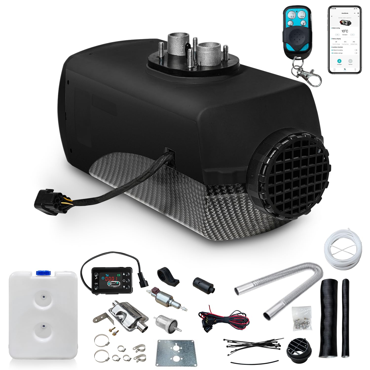 12V 5-8kW Dieselheizung Standheizung, Luftheizung Air Diesel mit LCD-Anzeige & Fernbedienung & Bluetooth-APP, Standheizung Lufterhitzer fur Auto, Wohnmobil, Boote, RV, LKW (08CF-8KW-Split-Bluetooth)