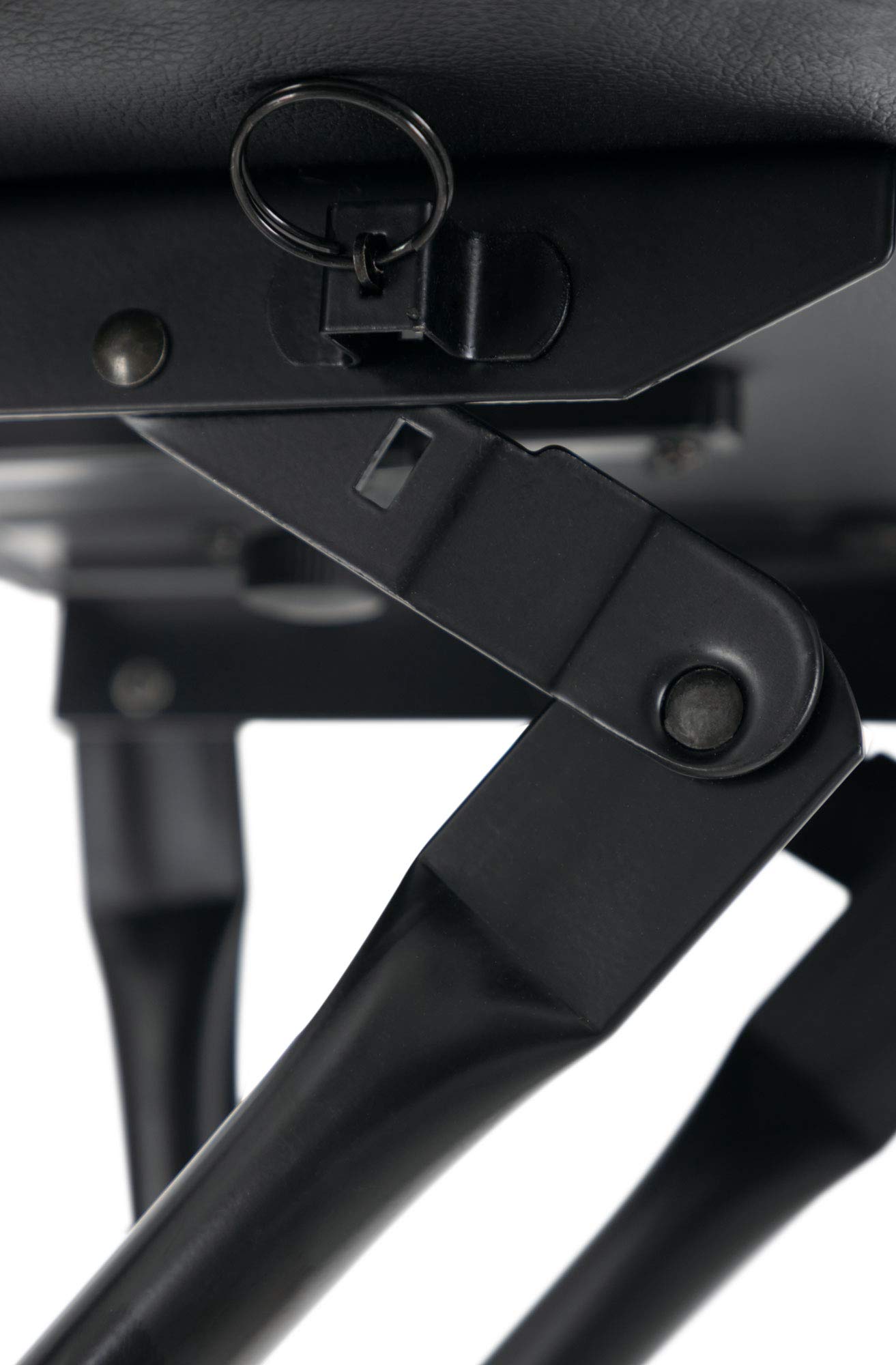 ROCKTILE Sgabello Chitarra con Supporto - Sgabello e Supporto in Uno - Seduta Rettangolare - Pieghevole - Nero