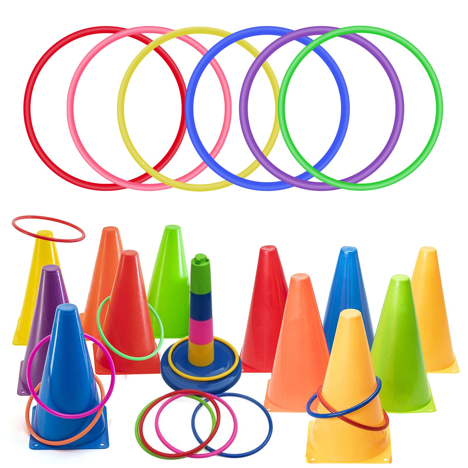 Anneau De Lancer Plastique 25 Pièces Jeu D'anneau En Plastique, 15cm & 13cm Jouets Anneaux Lancer En 5 Couleurs, Lancer D'anneaux Colorés, Anneaux De Lancer En Plastique Pour Enfants, Jeux Favor Party Anneau De Lancer Plastique 25 Pièces Jeu D'anneau En Plastique, 15cm & 13cm Jouets Anneaux Lancer En 5 Couleurs, Lancer D'anneaux Colorés, Anneaux De Lancer En Plastique Pour Enfants, Jeux Favor Party