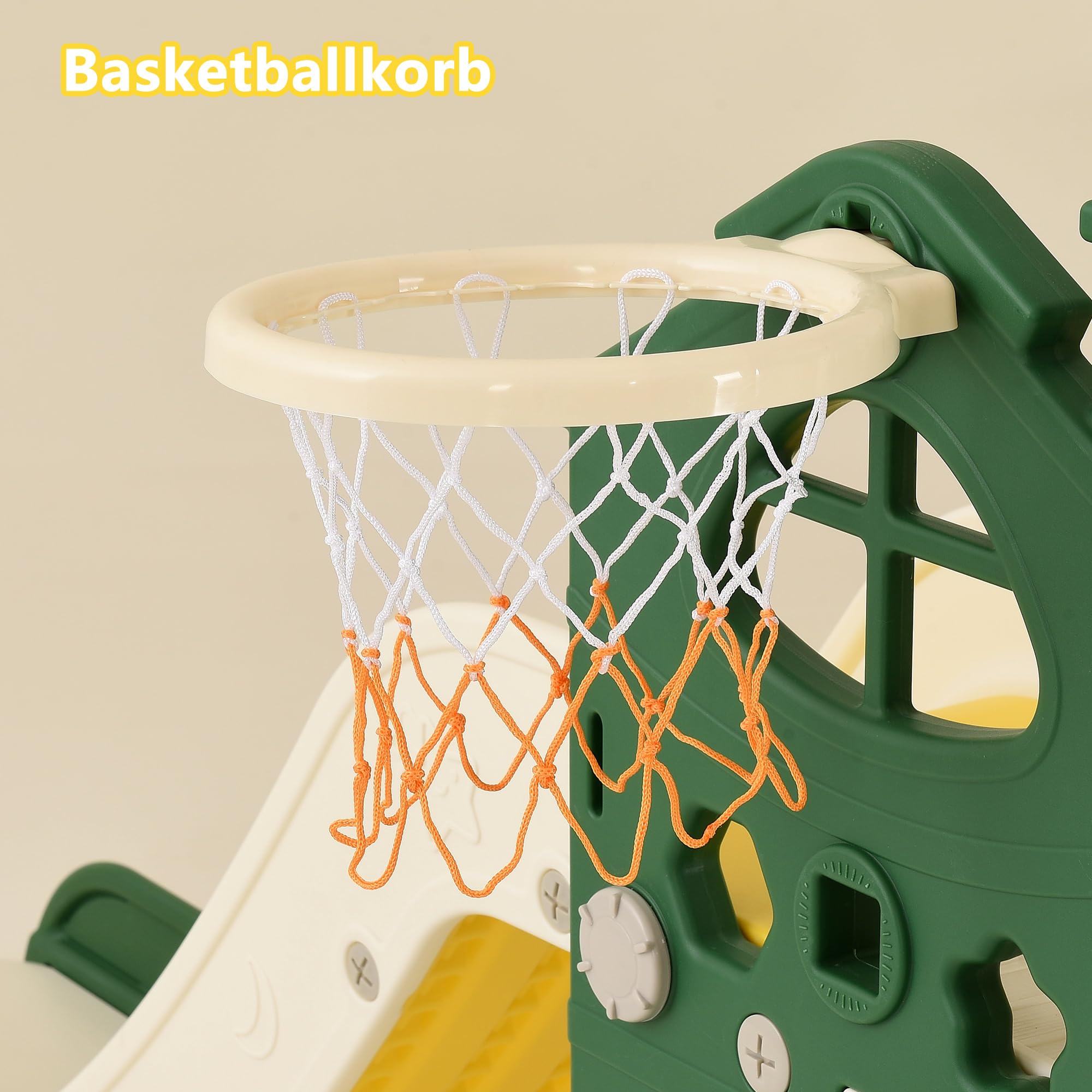 Scivolo per bambini 7 in 1, con corsia, scala, telaio a biglie, telescopio, per uso interno ed esterno per bambini, scivolo multifunzionale (Giallo B, 193,5 x 166 x 96,5)