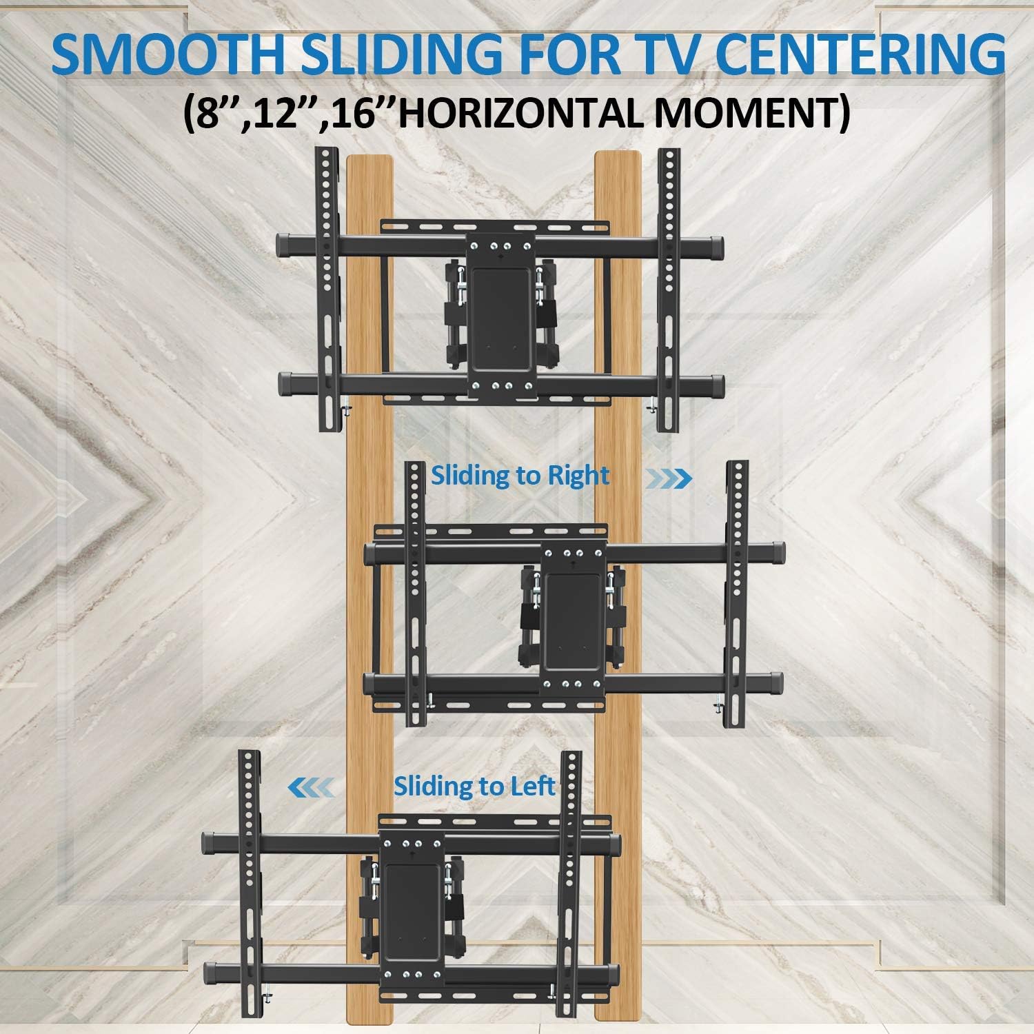 Full Motion Articulating TV Wall Mount Bracket with Sliding Design for 32-83 Inch TVs, Easy for TV Centering on Wall, TV Wall Mount Fits Most Smart OLED TVs - Easy Install & Levels After Mounting