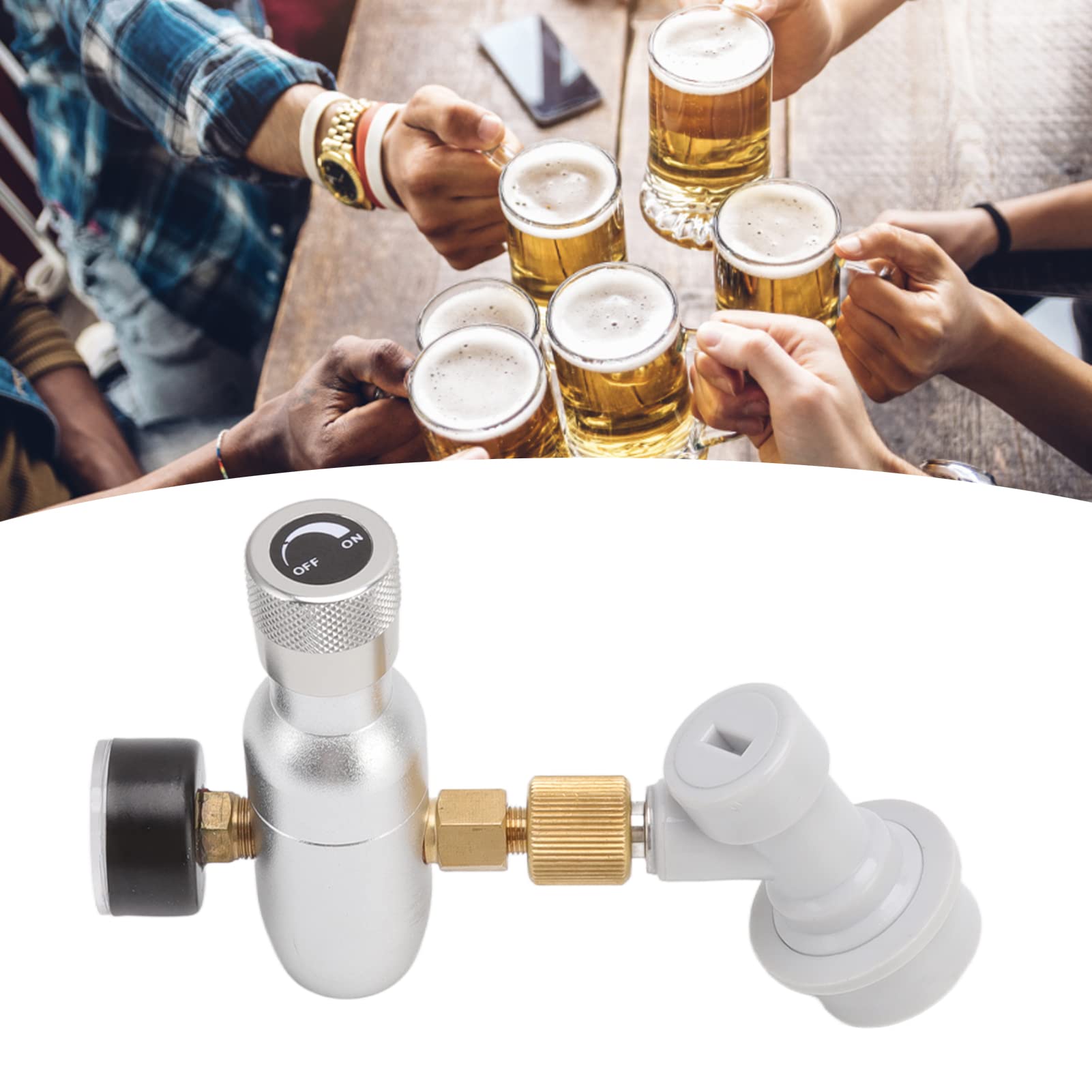 Amazon.co.jp: ビール樽充電器CO2ディスペンサー、高精度ガスロック樽