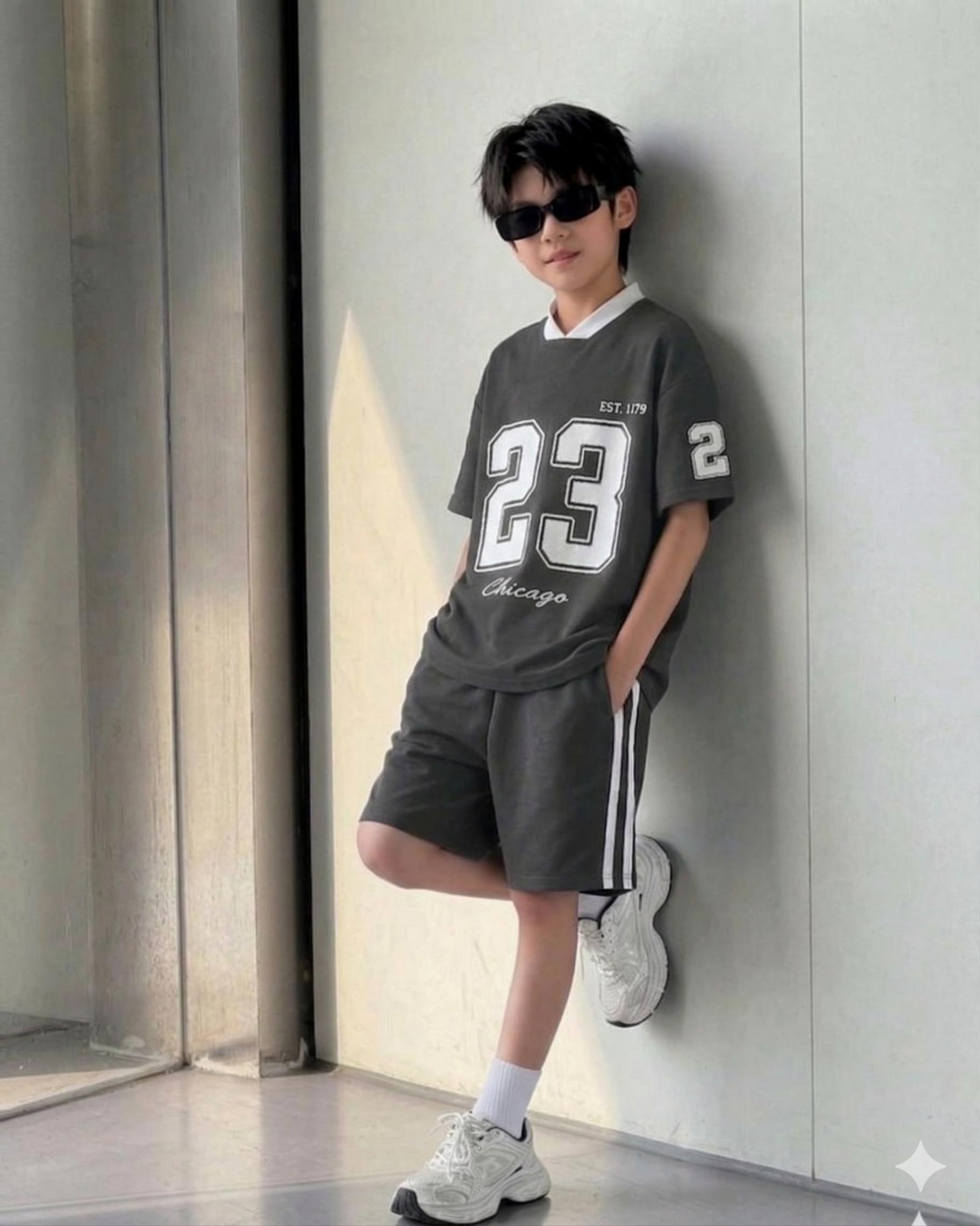 Lymio Set di maglietta e pantaloncini per bambini, abbigliamento estivo per bambini, abbigliamento casual in misto cotone per bambini, set di maglietta e pantaloncini alla moda (SSK-06)