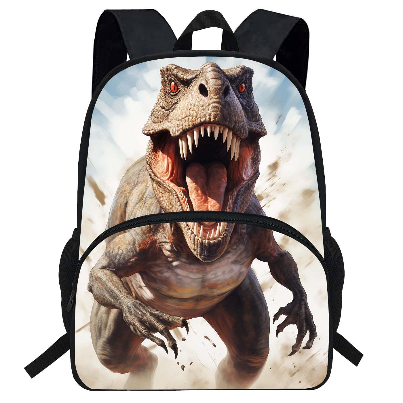 VEEWOW 16inch Jurassic Backpack For Kids 3-5 Bookbag Tyrannosaurus Rex Bag Children Daypack (D910c)