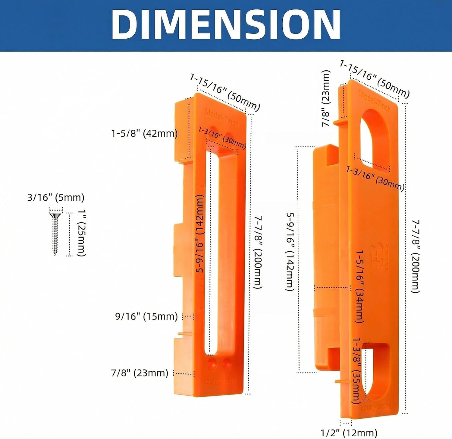 Hidden Hinge Template Invisible Hinge Router Guide Template for TamBee Hidden Door Hinges Installation Kit, Lightweight & Reusable Design（7 Inch）