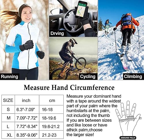Miniatura 7 de Lightweight Winter Gloves for Men Women, Warm Water Resistant Touch Screen Gloves for Walking,Riding,Cycling,Running and Driving