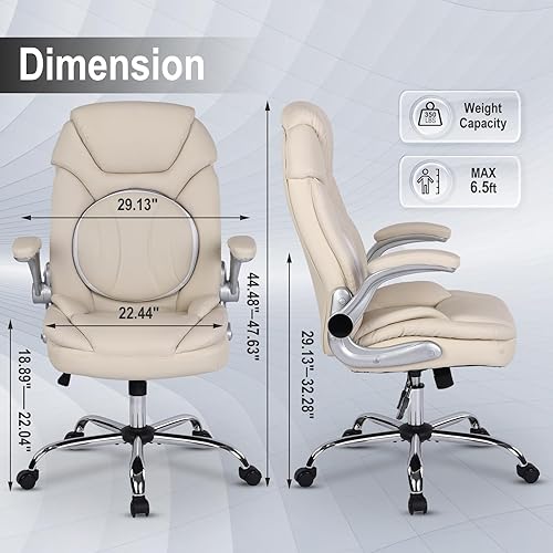 Miniatura 3 de linting Sillas de oficina ejecutivas ergonómicas de 350 libras con soporte lumbar para mujeres, silla de gestión mecedora de 90-120, sillas de