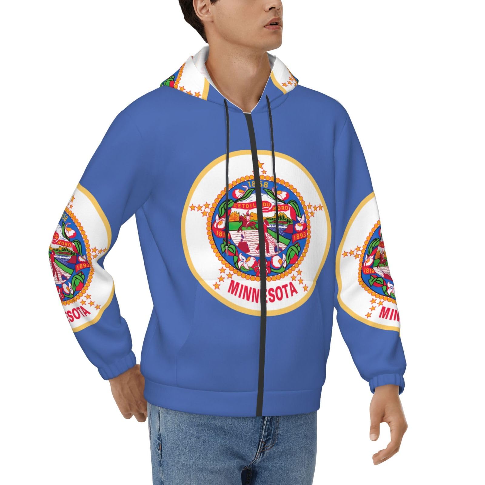 Sweat à capuche imprimé Minnesota imprimé graphique et coupe décontractée - 8