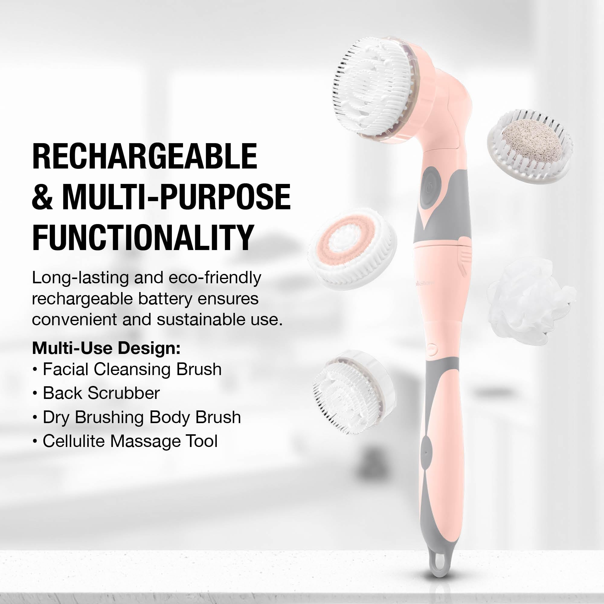 Amazon.com: Brookstone Multi Face and Body Cleansing Brush Set | 4