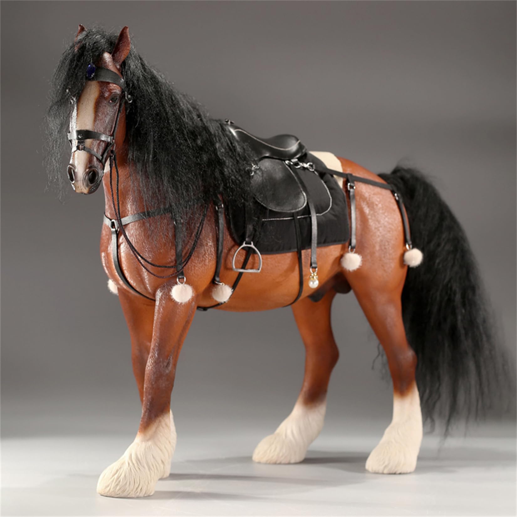 陶器 馬の形状 フィギュア 2体セット 100cm！撮影用！鞍付！動物フィギュア BJD 置物 1/3 アニマル