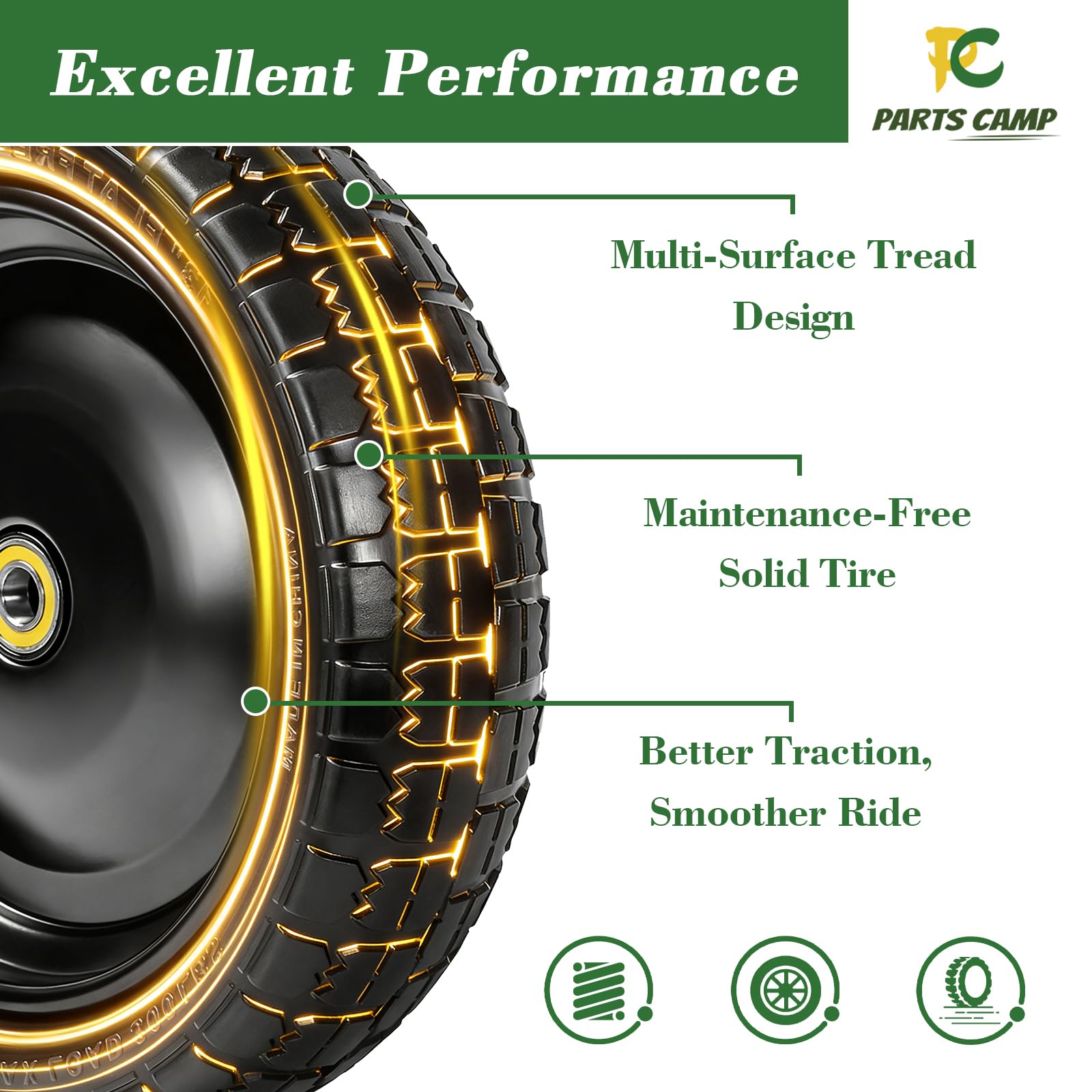 Gorilla Cart Wheels - 13 Inch Replacement Tires -3 Gorilla Cart Wheels - 13 Inch Replacement Tires -3