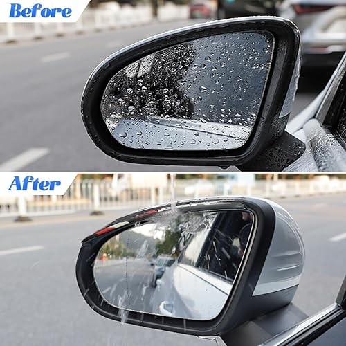 Miniatura 3 de BESULEN Protector de visera de lluvia para espejo retrovisor de automóvil, 2 piezas de cejas de lluvia deportivas para espejo lateral, cubierta