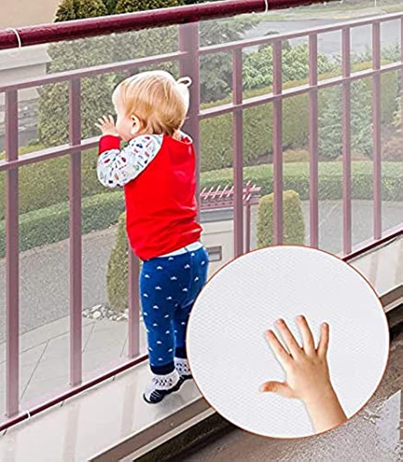 Child/Pet Safety Net,Durable Banister Guards for Kids Safety for Indoor Stairs Rails Cribs Balcony, Easy to Install and Use for Kids Pets Toys Safety with More Ties (White)