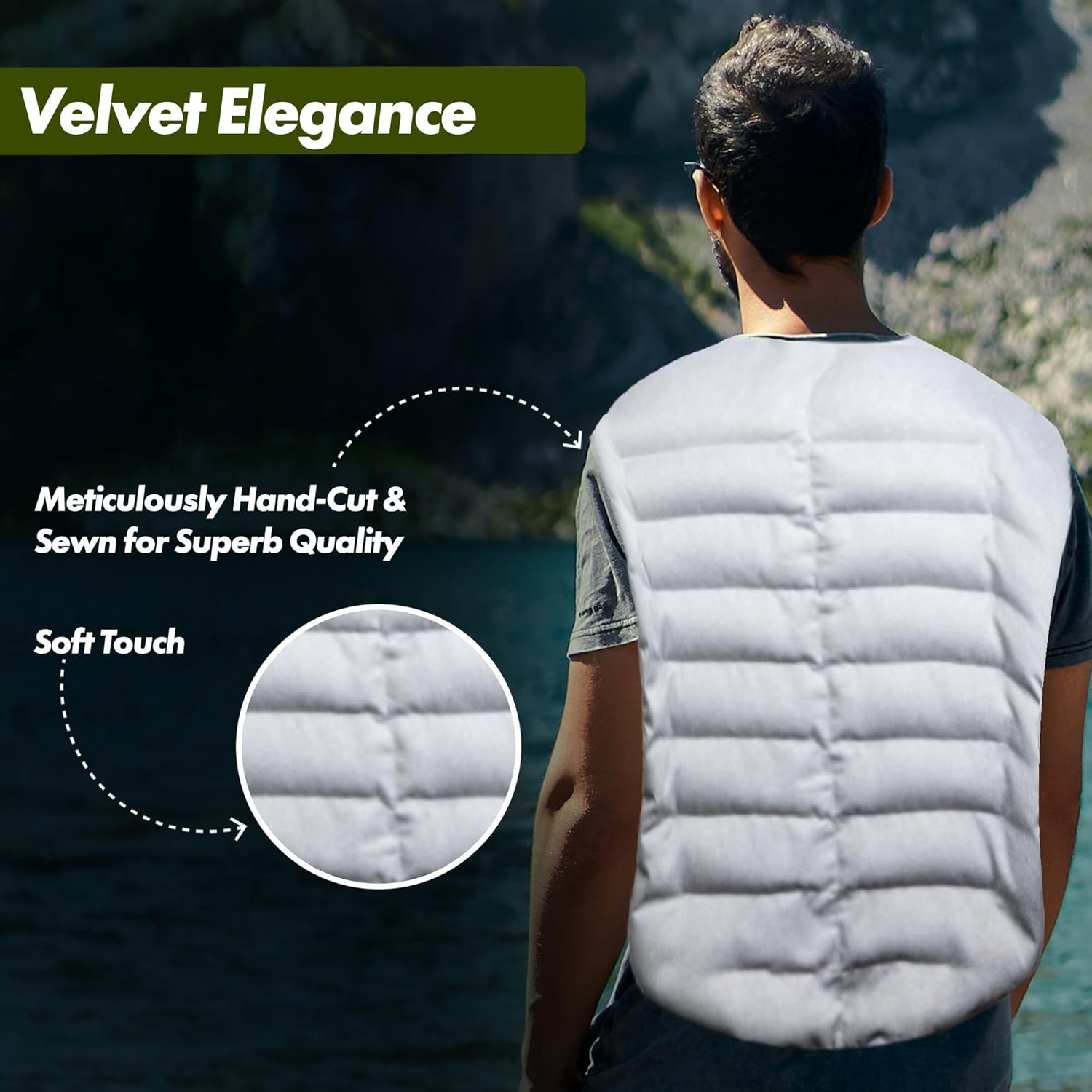 Kozi Weighted Heating Pad Microwavable | Hot & Cold Aromatherapy Neck and Back wrap|Moist Heat for Cramps, Muscles, Joints, Back, Neck and Shoulders, Heat Compress Pillow | Grey Heather