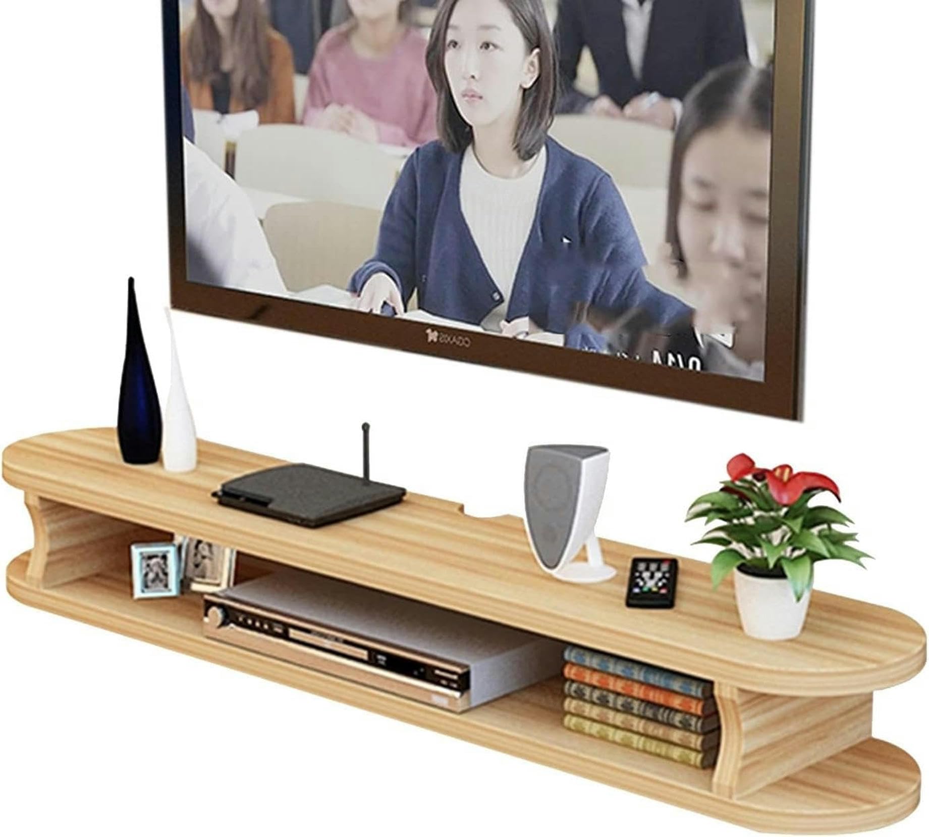 Meuble TV mural pour ranger votre décodeur proprement - Étagère flottante salon