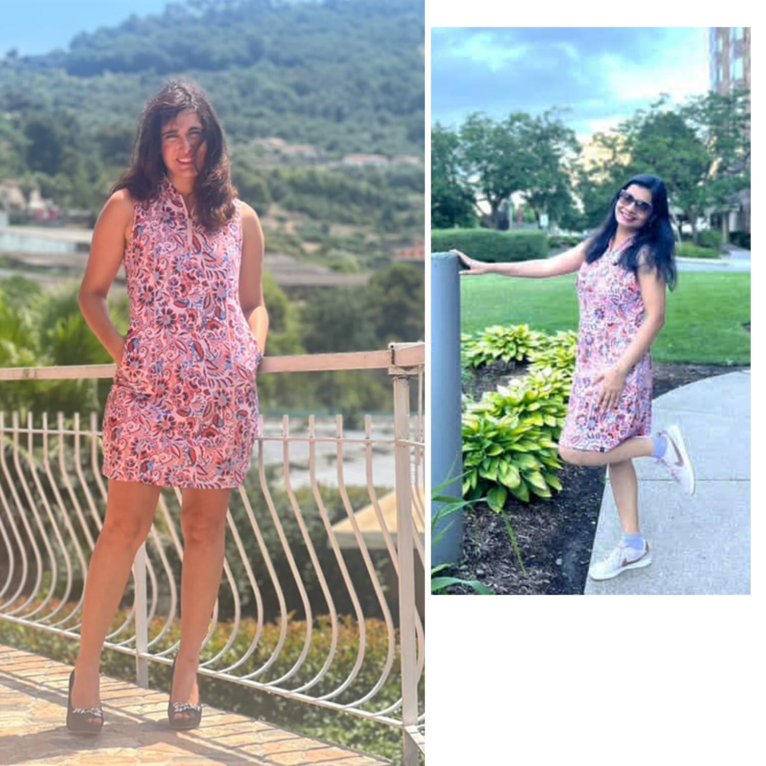 Soneven Tenniskleid für Damen Golfkleid Ärmellos Kleider Sommer, Freizeitkleid Sportkleid mit 1/4 Reißverschluss für Casual Sport Business