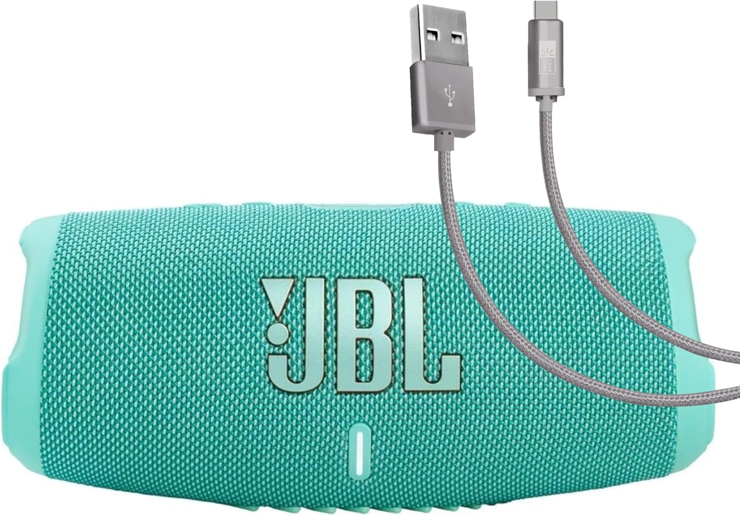 JBL Charge 5 (Squad) + Bundle with Case Logic Braided USB Type-C Charge & Sync (6 feet, Gray)