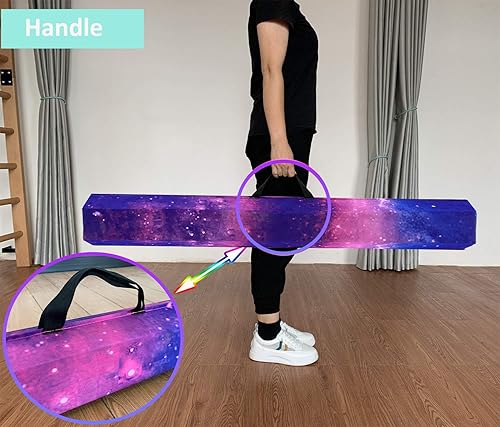 Miniatura 38 de MARFULA Viga de gimnasia plegable de 6 pies, 8 pies y 9 pies, haz de equilibrio de espuma – Extra firme – Cubierta de gamuza – Parte inferior verde