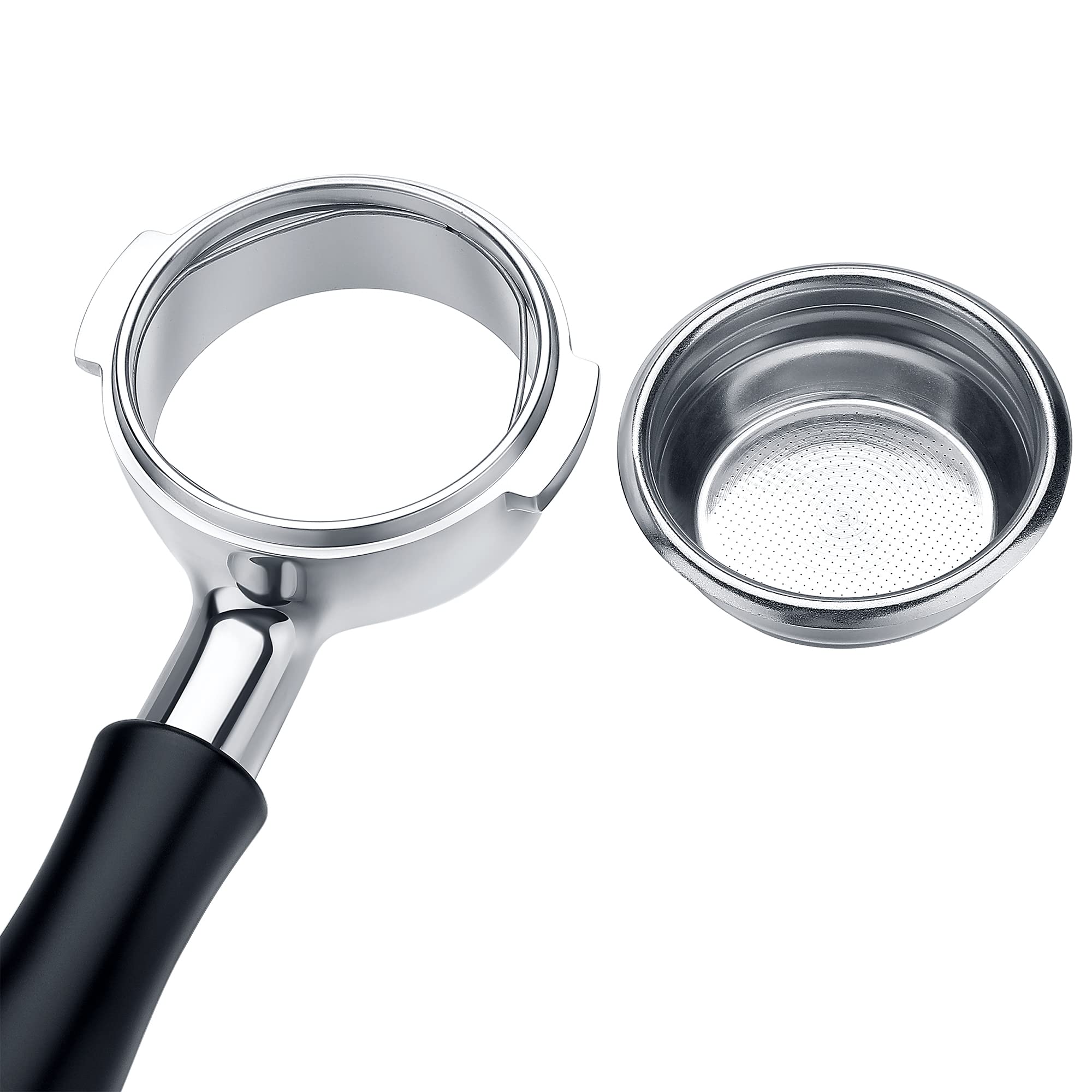 Normcore Portafiltro de 58 mm para cabezal de grupo E61, compatible con Lelit, Flair 58, Ascaso, Profitec, ECM, Rocket y más, con cesta de filtro de 2 tazas y mango de aluminio