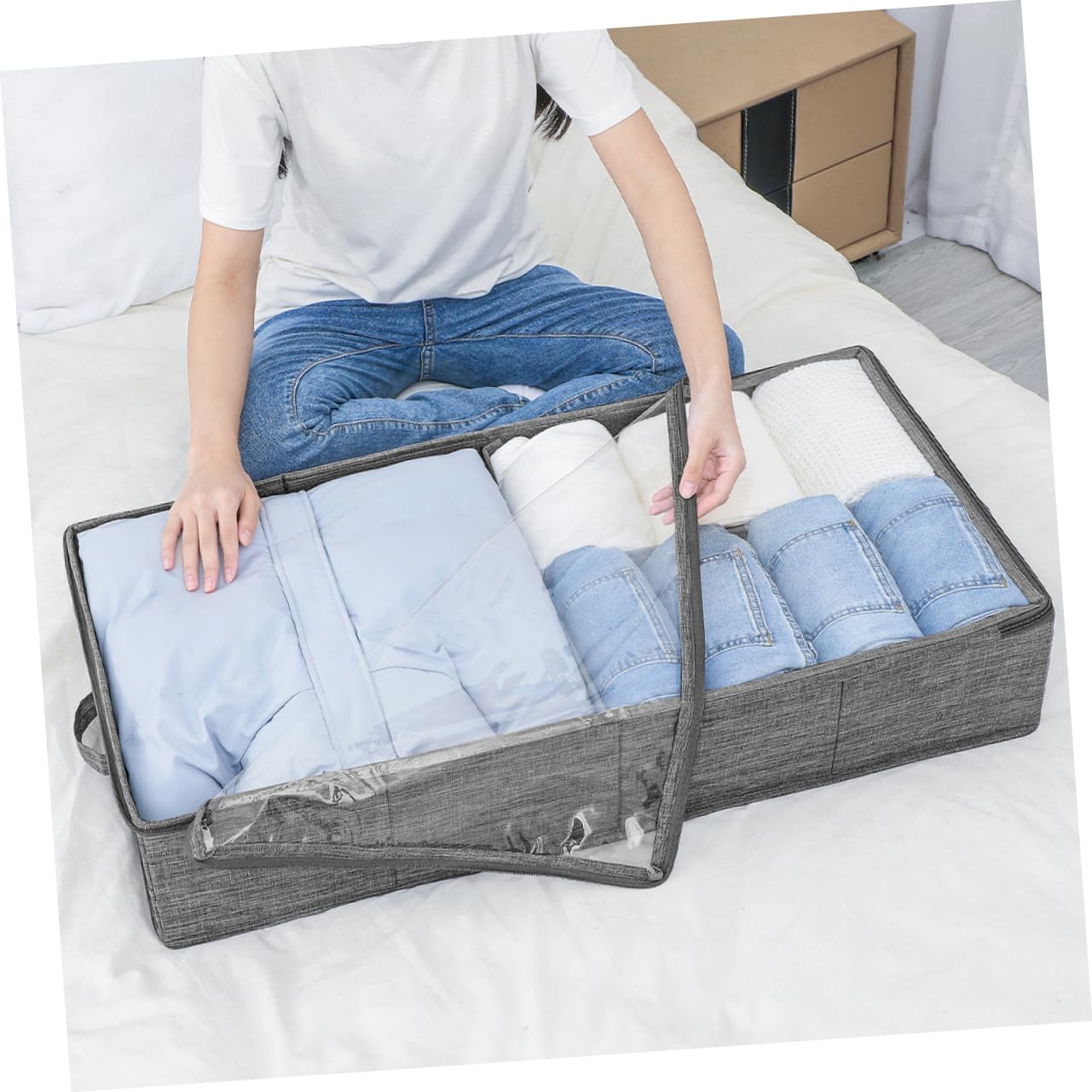 ULTECHNOVO Contenitori Organizzativi Pieghevoli Per Vestiti Piumoni Coperte Scatole Portaoggetti Per Guardaroba Organizer Per Camera Da e Scatole
