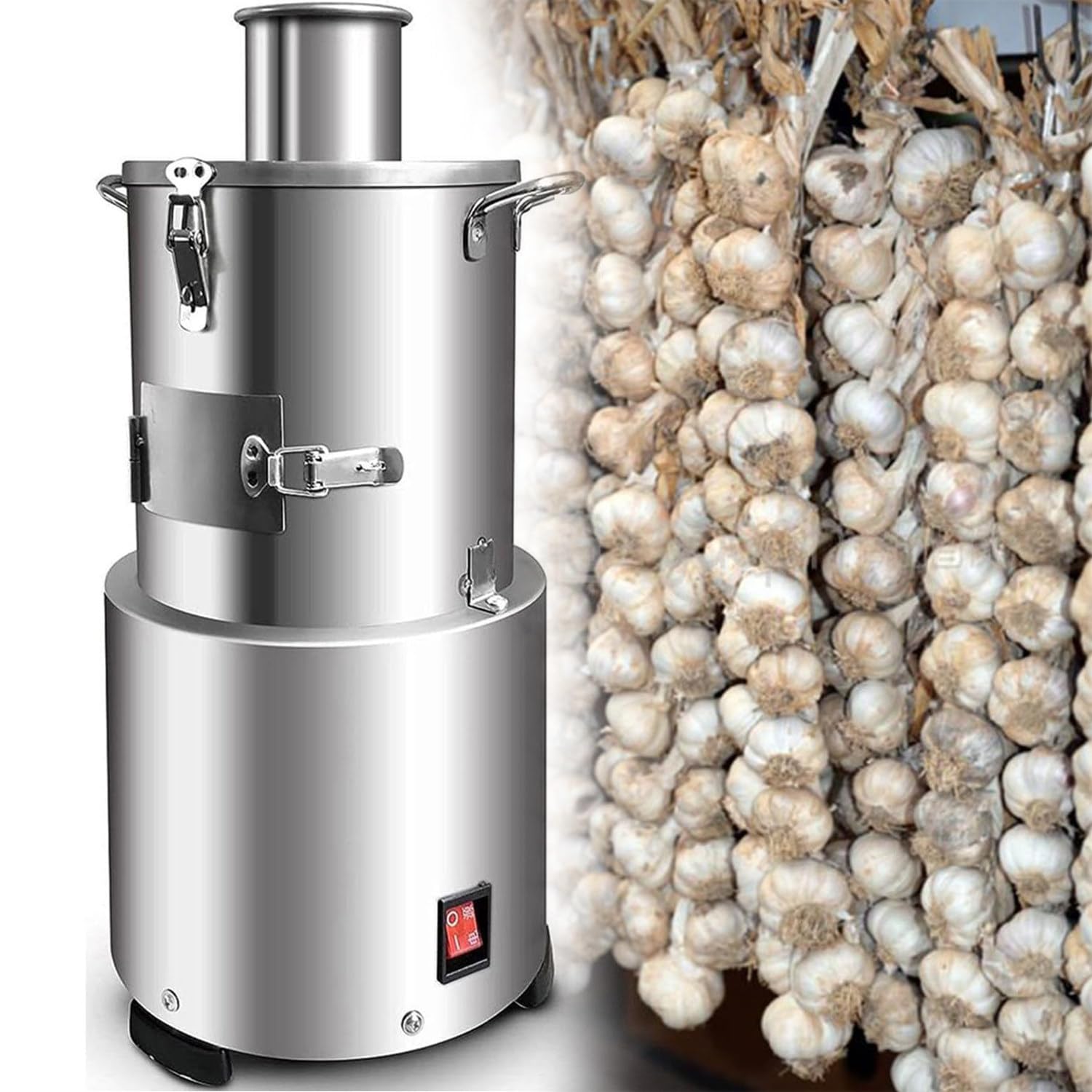 Macchina per pelare l'aglio Intero, separatore Elettrico Professionale per pelare Gli Spicchi d'aglio con radiatore, pelapatate Automatico per Aglio in Acciaio Inossidabile