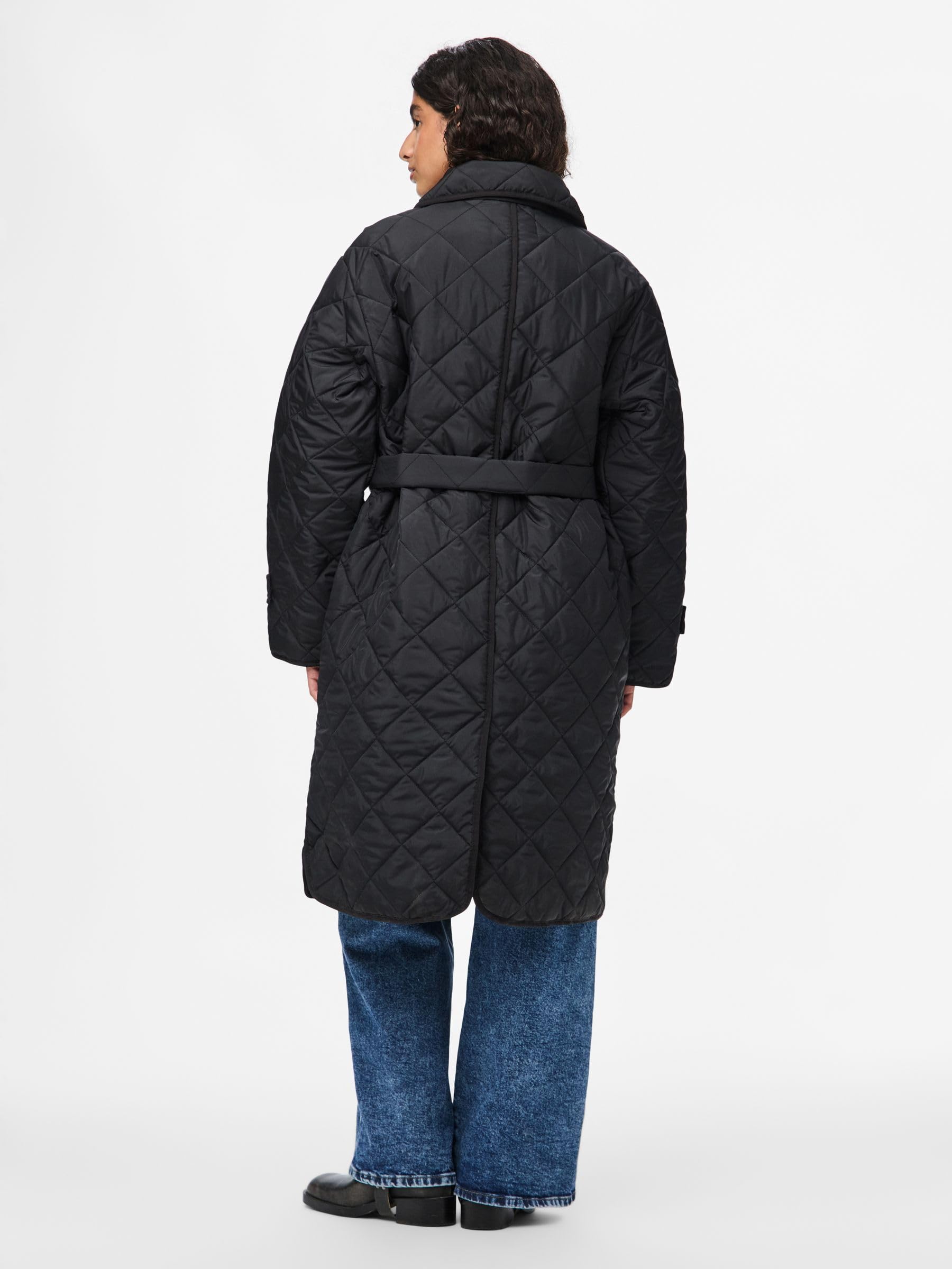 PIECES Long Quilted Jacket Pcemily Noos BC-Giacca Trapuntata Lunga Donna