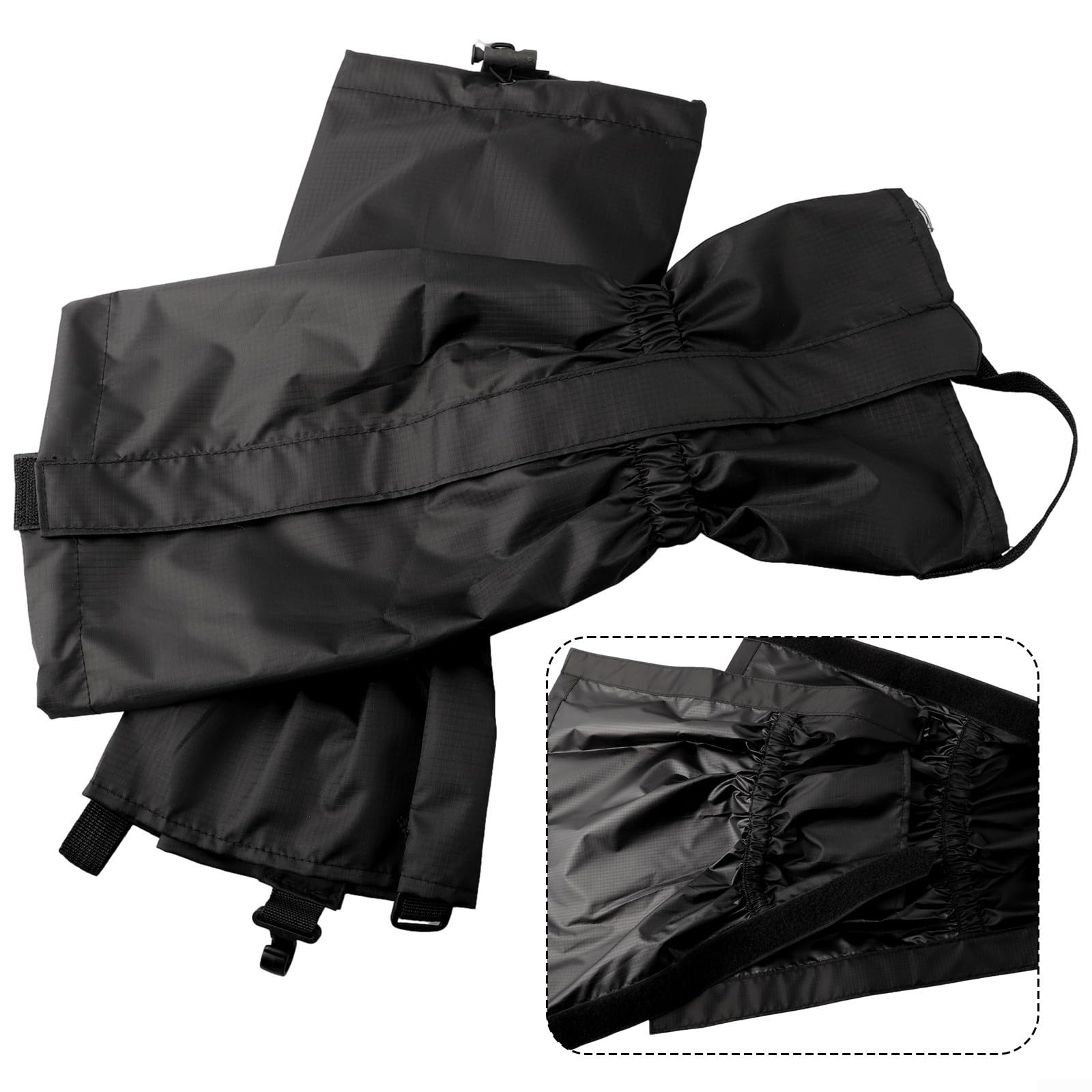 Polainas protectoras impermeables transpirables para botas de senderismo escalada (negro)