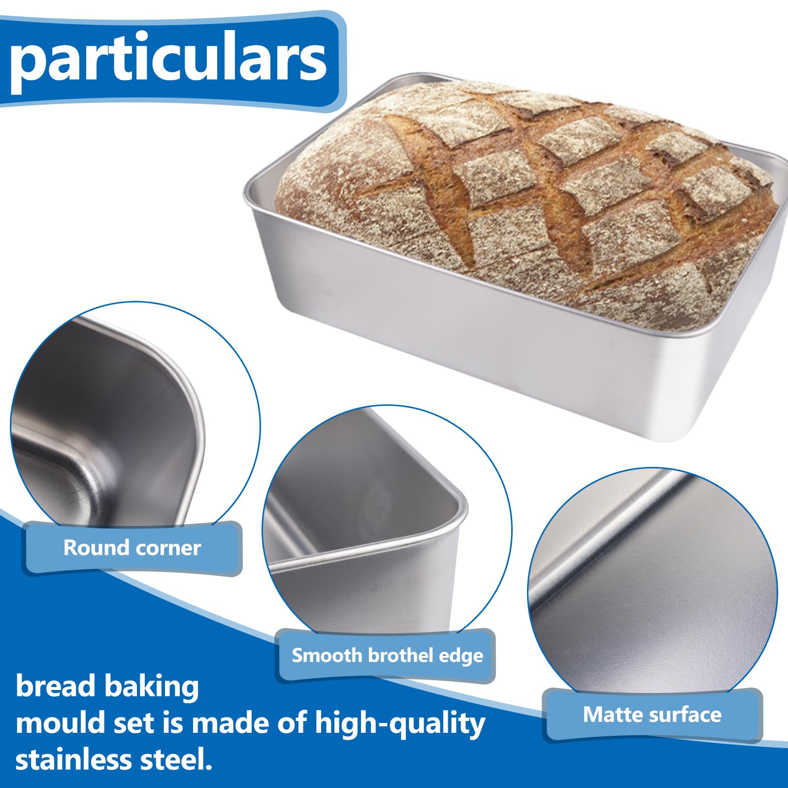 TeamFar Lot De 2 Moules à Gâteau Rectangulaires Avec Couvercle, 26,7 Cm, En Acier Inoxydable