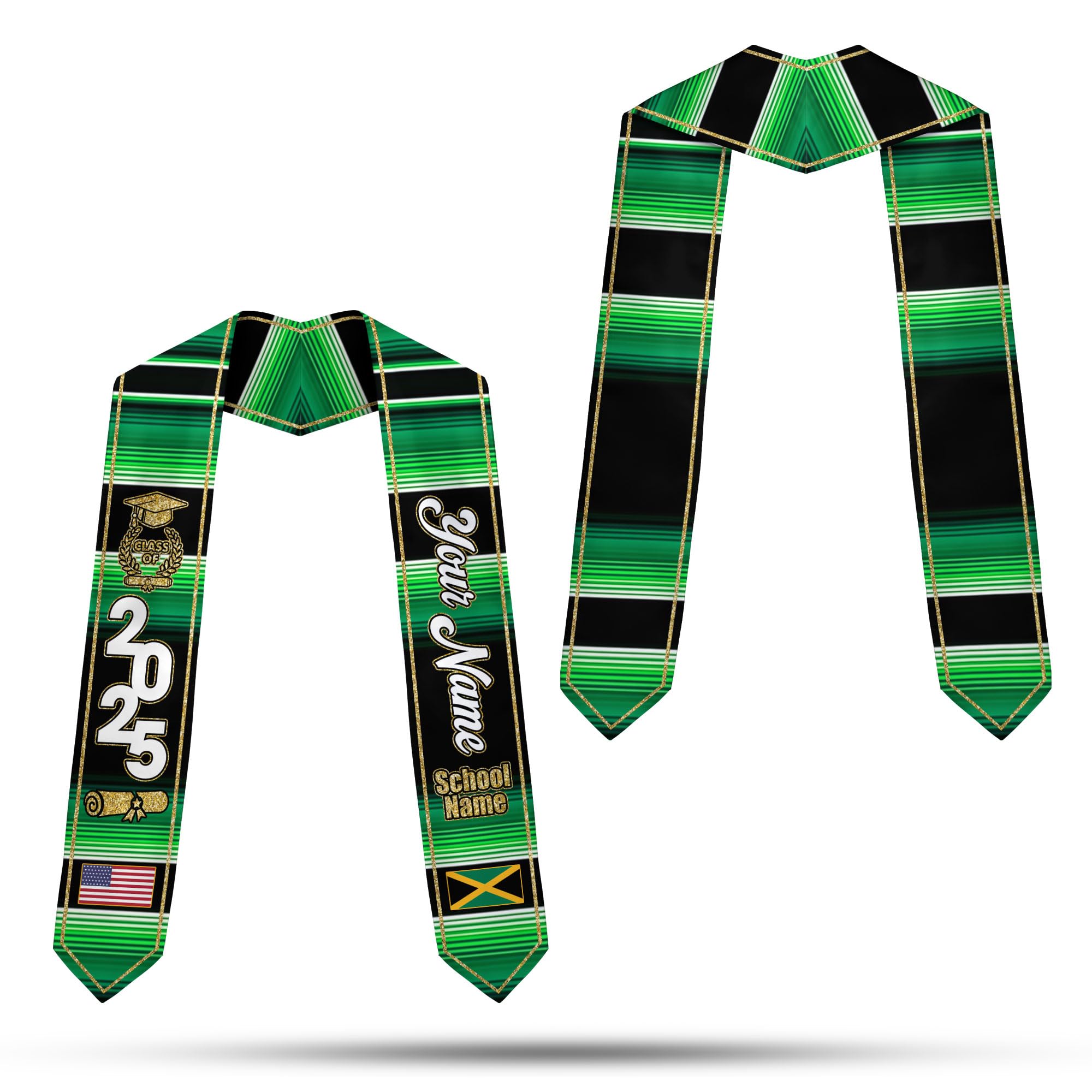 MonkeyVan Personalized Jamaica Graduation Stole Sash 2025, Custom Jamaican Graduation Sash, Congratulation Gifts 2025 Jamaica7