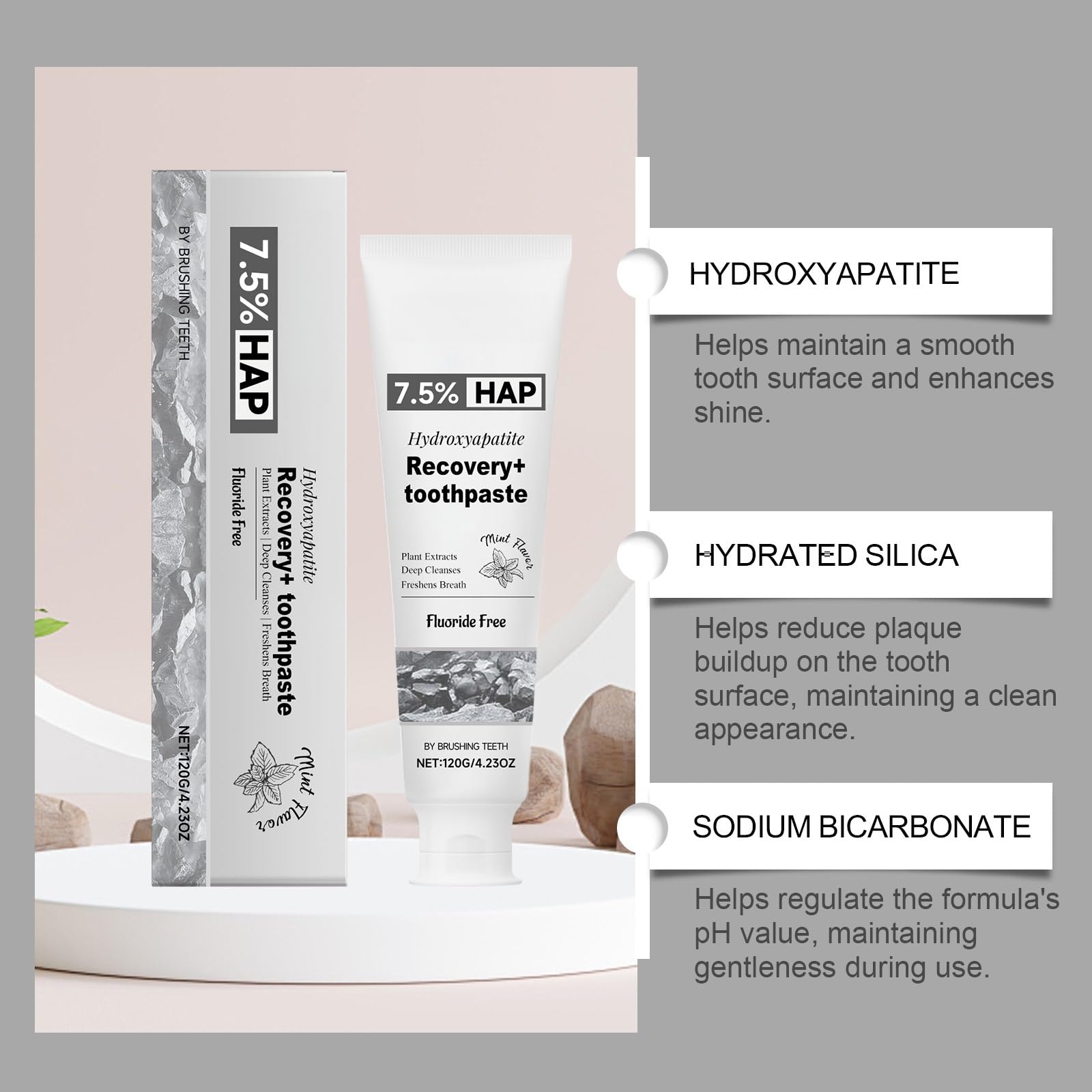Dentifricio alla menta for uso quotidiano - Formula delicata dal sapore fresco, pulisce i denti, illumina il sorriso, alito di lunga durata(3pcs)