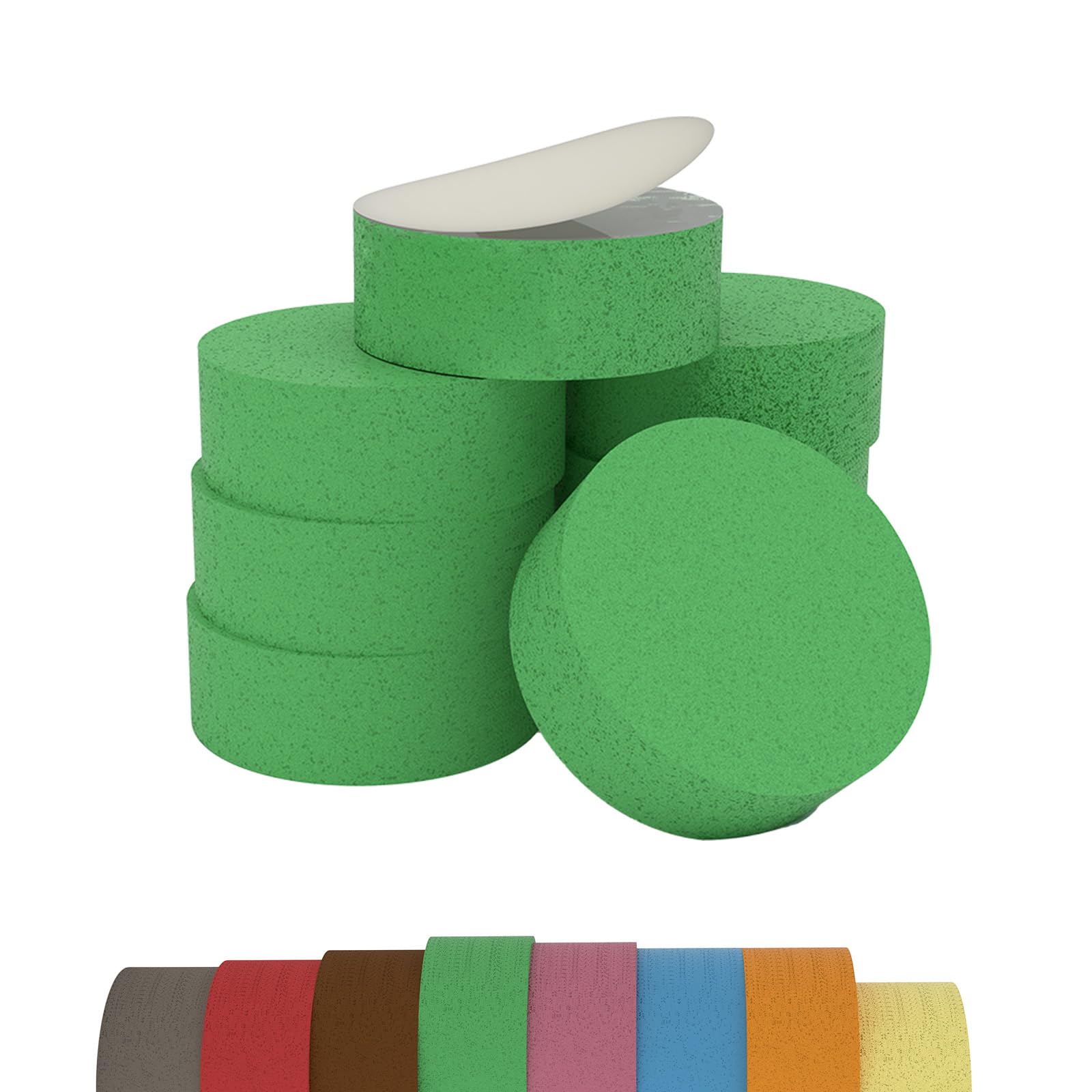 PolySound Sylo High-End Speaker Feet, Vibration Damper, Set of 8, Green, 15-30 kg, Material Gentle Cut with Water, Not Punched, Made in Germany