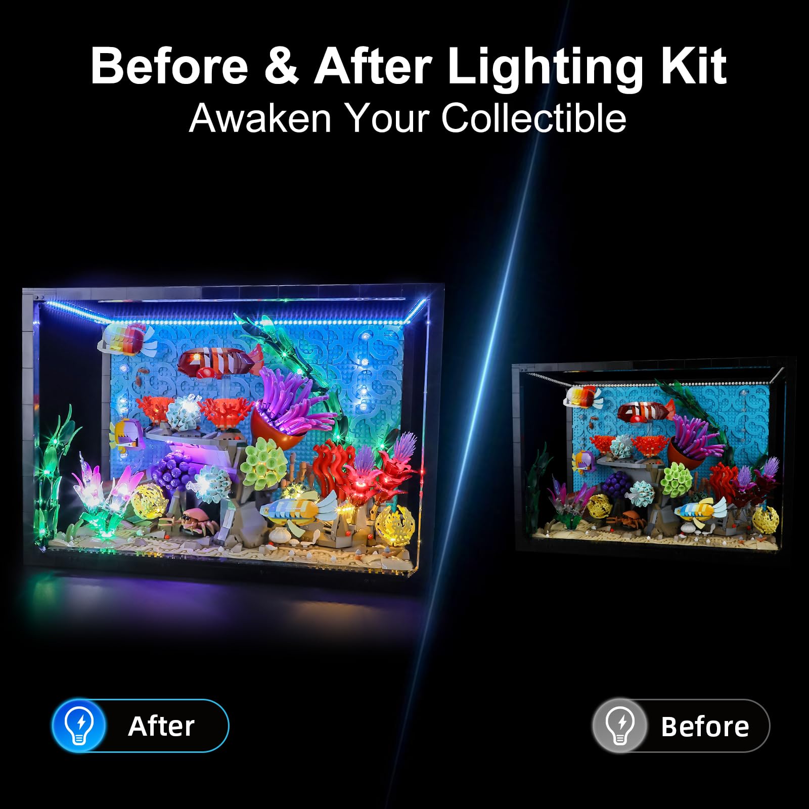 YEABRICKS LED Licht für Lego-10366 Icons Tropisches Aquarium Bausteine Modell (Bausteine Set Nicht enthalten)